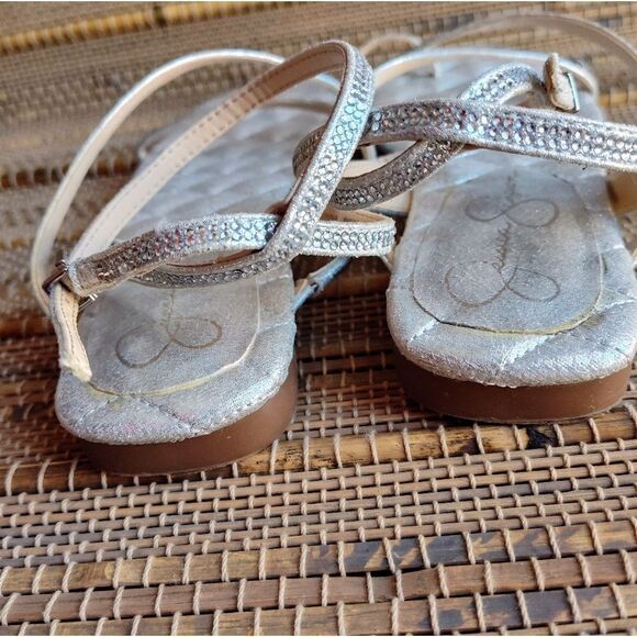 Jessica Simpson Silver Quilted Gladiator Strap Sandals Women's Size 9 - Picture 2 of 13